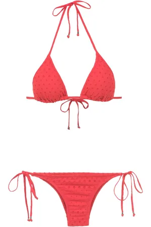 AMIR SLAMA Textured triangle top bikini set