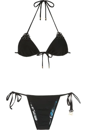 AMIR SLAMA Embellished triangle top bikini set