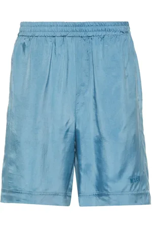 MSGM hibiscus-print bermuda shorts - Blue