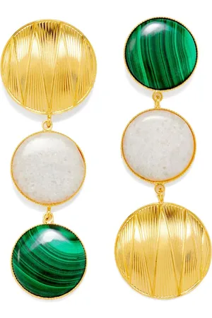 Destree Drop-design double-stone earrings