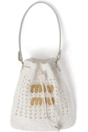 Miu Miu Woven raffia mini bag