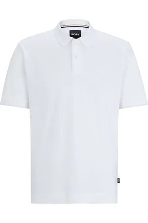 HUGO BOSS Embroidered-monogram cotton polo shirt