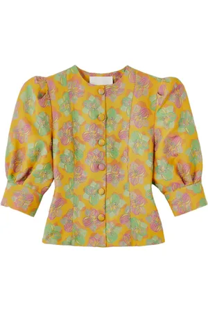 Destree Jasper floral-jacquard blouse