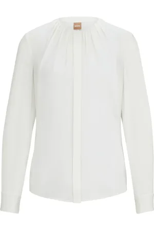 HUGO BOSS Gathered-neckline blouse
