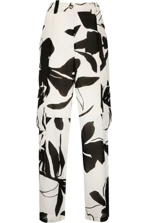 Liu Jo Abstract-print silk cargo trousers