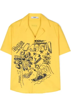 Msgm Doodle-print bowling shirt