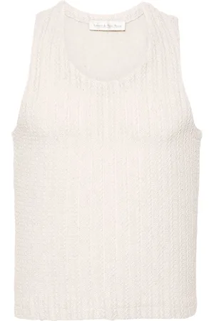 Ludovic De Saint Sernin Open-knit cotton-belnd tank top