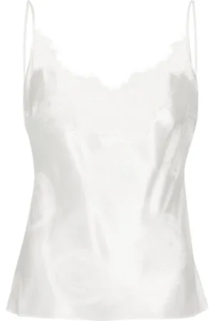 COPERNI Lace-trim silk tank top