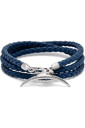 SHAUN LEANE Recycled sterling silver and leather Quill bracelet