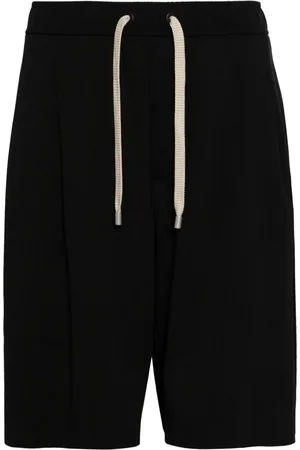 CROQUIS Pleat-detail drop-crotch shorts