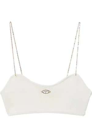 Puccini Logo-plaque ribbed crop top