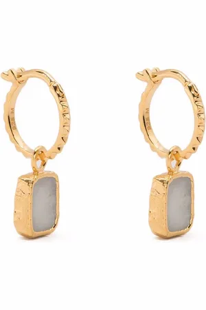 Missoma Plated moonstone hoop earrings