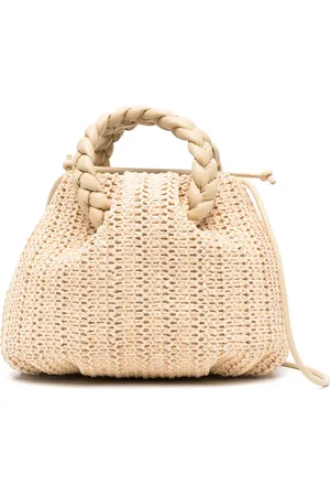 Hereu Bombon interwoven-raffia tote bag
