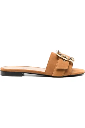 Madison.Maison Madison Maison Fade Jeweled Buckle Khaki Sandal
