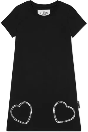 Philipp Plein Heart crystal-embellished cotton dress