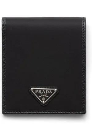 Prada Recycled-nylon logo plaque wallet
