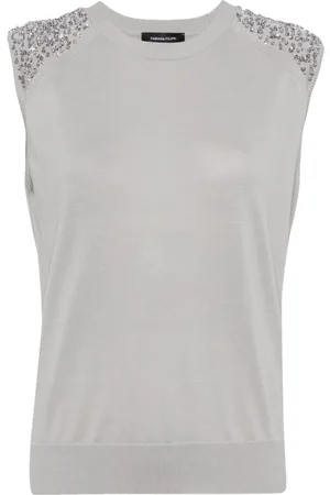 Fabiana Filippi Sequin-embellished fine-knit top