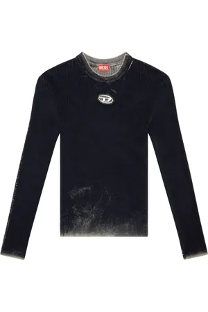 Diesel Appliqu??-logo ribbed top