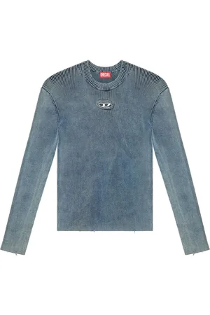 Diesel Appliqu??-logo ribbed top