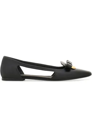 Salvatore Ferragamo Drop Bow leather ballerina shoes