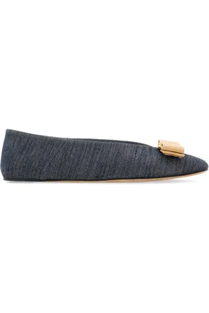 Salvatore Ferragamo Vara denim ballerina shoes