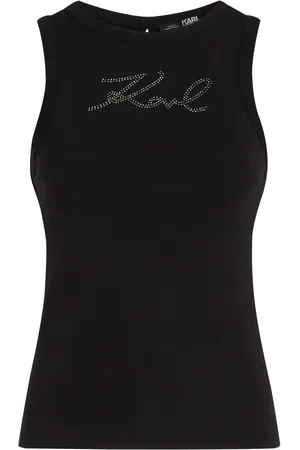 Karl Lagerfeld Signature rhinestone-embellished tank top