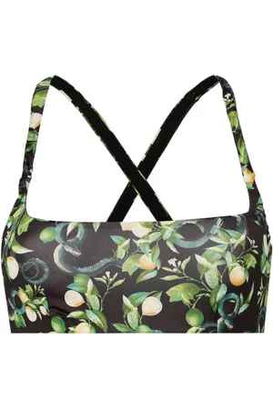 Roberto Cavalli Lemon-print bikini top