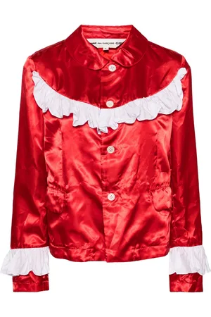 Comme des Garçons Ruffled-appliqué satin jacket