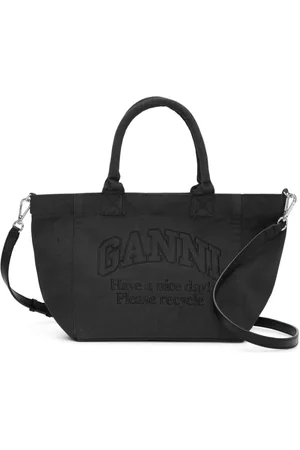 Ganni Logo-embroidered tote bag