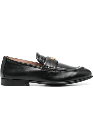 Moschino Logo-lettering leather loafers