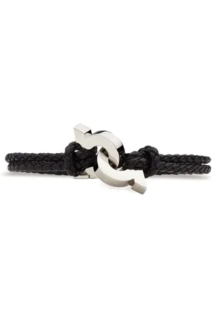 Salvatore Ferragamo Gancini braided leather bracelet