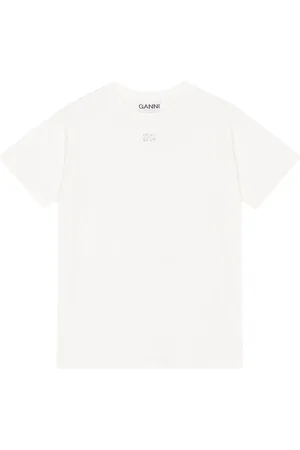 Ganni Logo-embellished cotton T-shirt