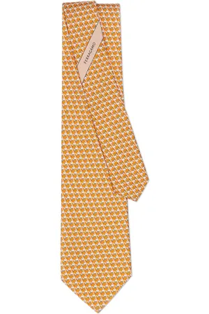 Salvatore Ferragamo Flamingo-print silk tie