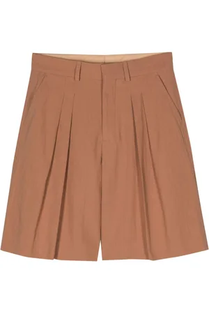 Nanushka Carsten pleated cotton shorts