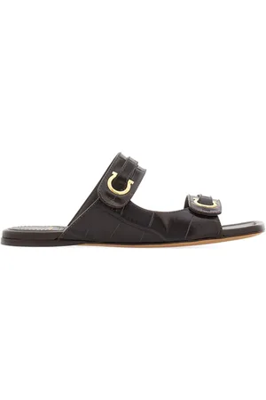 Salvatore Ferragamo Gancini-plaque leather slides