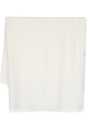 Max Mara Logo-jacquard frayed-edge scarf