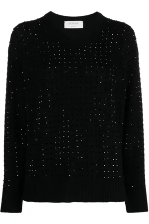 Sportmax Rhinestone-embellished fine-knit jumper