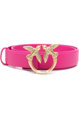 Pinko Love Birds-buckle leather belt