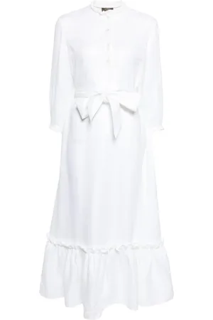 N.PEAL Iris ruffled linen dress