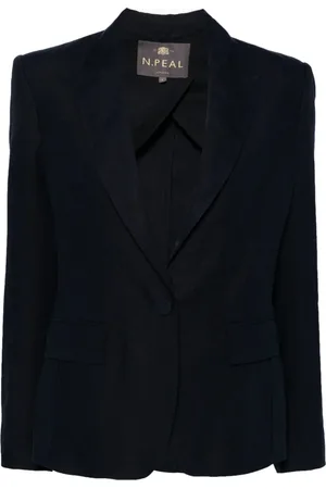 N.PEAL Chloe linen peak-lapel blazer