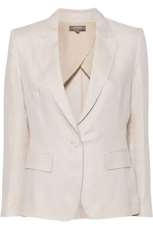 N.PEAL Chloe linen peak-lapel blazer