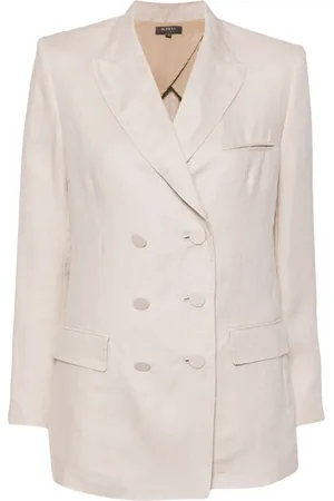 N.PEAL Ava double-breasted linen blazer