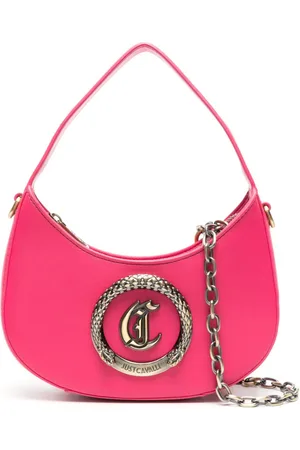 Roberto Cavalli Logo-plaque snake-detail tote bag