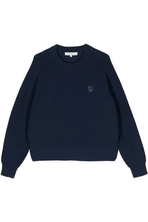 Maison Kitsuné Fox Head-appliqu?? ribbed-knit jumper