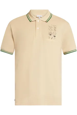 Lacoste Slogan-embroidered cotton polo shirt