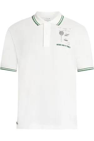 Lacoste Slogan-embroidered cotton polo shirt