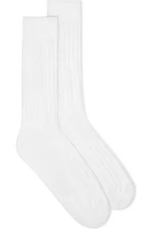 VERSACE Embroidered-logo ribbed socks