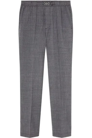 VERSACE Houndstooth-pattern wool trousers