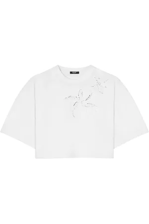 VERSACE Embroidered cropped T-shirt
