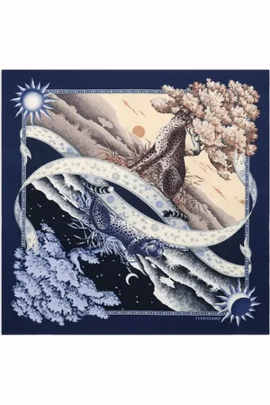 Salvatore Ferragamo Day & night print silk scarf